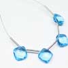 Sky Blue Topaz Quartz Faceted Square Beads 2 Matching Pair and Size 8mm approx.Hydro quartz is synthetic man made quartz. It is created in different different colors and shapes. 